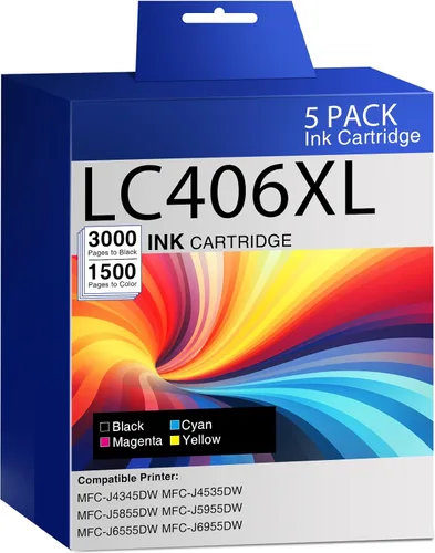 Miniatura 8 de LC406XL LC406 - Cartuchos de tinta para impresora Brother MFC-J4335DW MFC-J5855DW MFC-J6555DW MFC-J4535DW, repuesto para cartuchos de tinta Brother