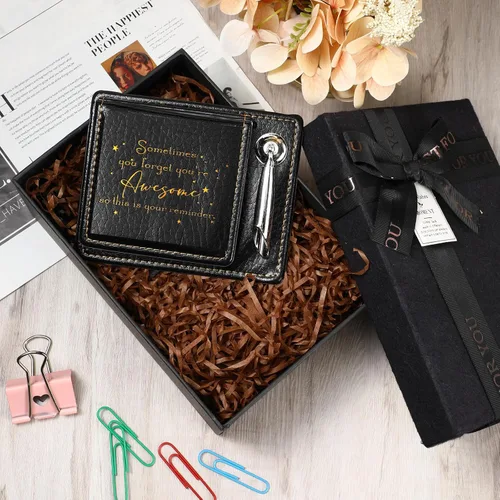 Miniatura 2 de Tenceur 10 piezas de regalos de agradecimiento a los empleados a granel, soporte de notas adhesivas de cuero sintético con tarjetas, accesorio
