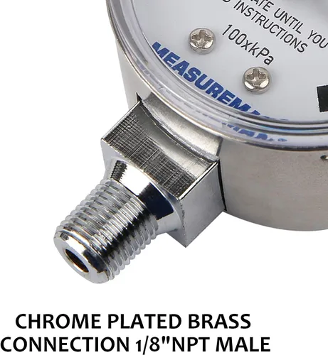 Miniatura 6 de Medidor de olla a presión de acero inoxidable MEASUREMAN, medidor para esterilizador de presión, medidor de presión de vapor, esfera de 2", montaje