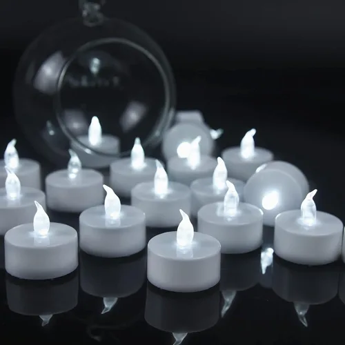 Miniatura 11 de YIWER Velas LED de té de 200 horas, paquete de 50 bombillas parpadeantes realistas, funciona con pilas, para celebración de festivales de temporada