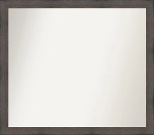 Miniatura 12 de Amanti Art Espejo de pared personalizado no biselado (24 x 27 pulgadas), marco estrecho de nogal chipre - varios tamaños personalizados - Espejo