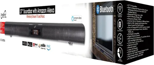 Miniatura 5 de Supersonic SC-1419SBA Sistema de barra de sonido Bluetooth óptica de 37 pulgadas con Alexa, conexión de altavoz multihabitación, línea RCA, entrada
