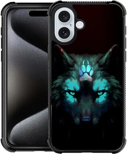 Miniatura 24 de CARLOCA Funda compatible con iPhone 13 Pro, diseño gráfico de identidad negra espiritual lobo, a prueba de golpes, antiarañazos, para iPhone 13 Pro