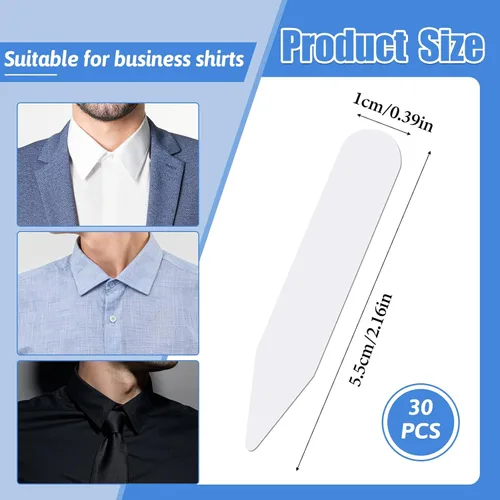 Miniatura 2 de Giantree 30 piezas de 2.2 pulgadas para camisas de vestir de hombre, estancias de cuello de plástico, inserciones de cuello de camisa de vestir