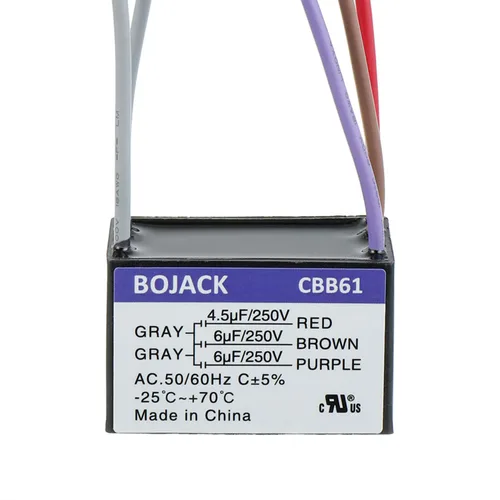 Miniatura 5 de BOJACK CBB61 4uF+5uF+6uF 250V AC Ventilador de techo Condensador de arranque para compatible con Harbor Breeze & New Tech 5 Wire