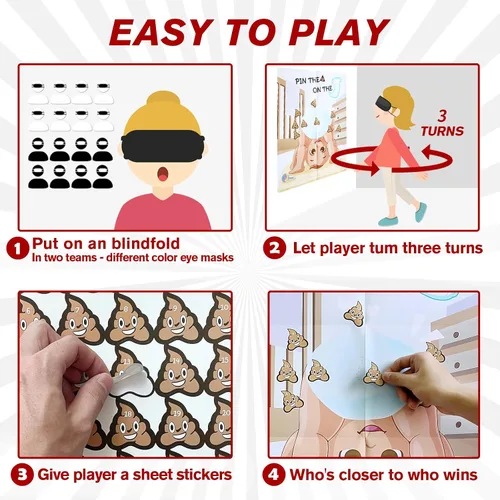 Miniatura 3 de Juegos de baby shower, pin the sticker en el pañal, juegos de baby shower, actividades temáticas de pañales, juegos de fiesta, suministros