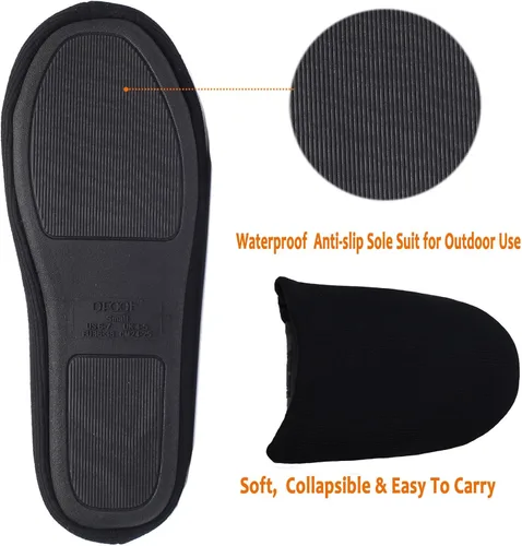 Miniatura 4 de ofoot Pantuflas de casa de espuma viscoelástica de algodón lavable para mujer, para el hogar, para interiores, para dormitorio, ligeras
