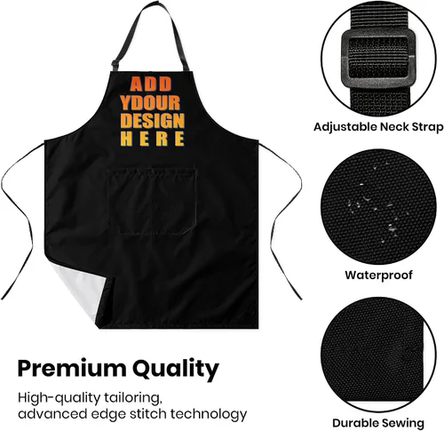 Miniatura 4 de Apron for Women with 2 Pockets Waterproof Bib for Kitchen Cooking Restaurant BBQ Painting Crafting Salon Nails