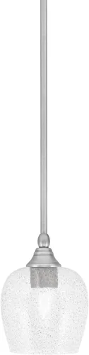 Miniatura 224 de Toltec Lighting Tallo Colgado Mini colgante, acabado de cobre negro, 3.5" cuadrado humo burbuja vidrio