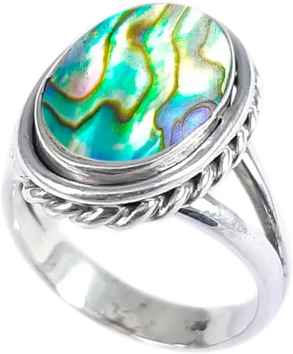 Miniatura 7 de Anillo fino de plata esterlina 925 para mujer, hecho a mano, joyería de piedras preciosas, anillo de moda (1379)