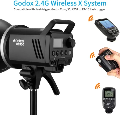 Miniatura 3 de Godox MS300 MS 300 Studio Flash Strobe, MS300 300W Monolight con montaje Bowens, sistema inalámbrico X 2.4G, lámpara de modelado de 150W, reciclaje