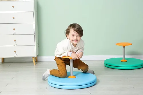 Miniatura 2 de Spinner-X - Juguete sensorial giratorio sentado para sentarse y girar, tamaño más grande y material duradero para niños a partir de 3 años (azul)