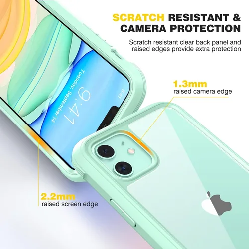 Miniatura 308 de Diaclara Funda diseñada para iPhone 16, mejorada [protección completa de la cámara], carcasa resistente de cuerpo completo con protector de pantalla