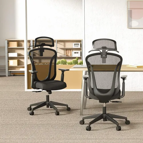 Miniatura 2 de Silla de oficina con respaldo alto, silla ergonómica de malla, silla de escritorio para el hogar, reposacabezas ajustable, silla ejecutiva