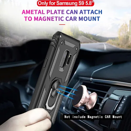 Miniatura 4 de LeYi Funda para Galaxy S9 con 2 protectores de pantalla suave, anillo de metal protector de grado militar con función atril para teléfono Android