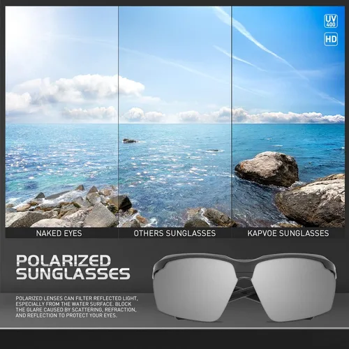 Miniatura 3 de KAPVOE Gafas de sol deportivas polarizadas para ciclismo, béisbol, correr, bicicleta de montaña, triatlón, golf, MTB para hombres y mujeres
