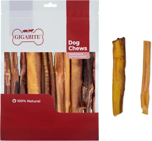 Miniatura 16 de GigaBite Bully Sticks - Golosinas masticables para perros totalmente naturales, sin olor y cuero crudo, masticables de larga duración con alto