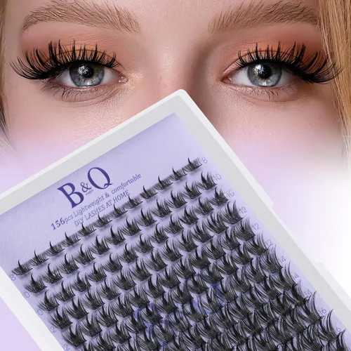 Miniatura 9 de B&Qaugen Racimos de Pestañas 156PCS Kit de Racimos de Pestañas B01+B02+B19 Kit de Extensión de Pestañas DIY Kit de Extensión de Pestañas 8-18mm