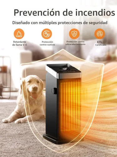 Miniatura 5 de BREEZOME Calentador de espacio, calentadores de calentamiento rápido de 1500 W para uso en interiores, calentadores eléctricos de cerámica
