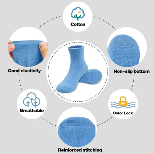 Miniatura 4 de ELUTONG Calcetines para niños y niñas, 15 pares de calcetines antideslizantes para bebés de 1 a 10 años