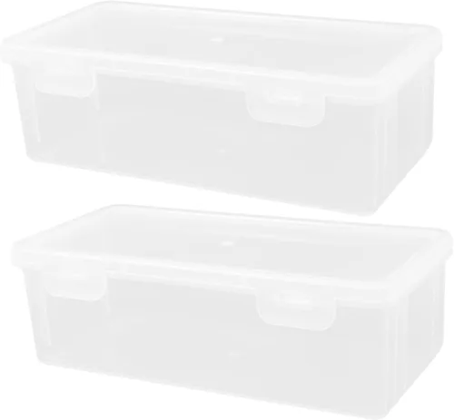 Housoutil Caja de almacenamiento de pan de 2 piezas, organizador de plástico transparente, contenedor de grano de café, caja de almacenamiento de
