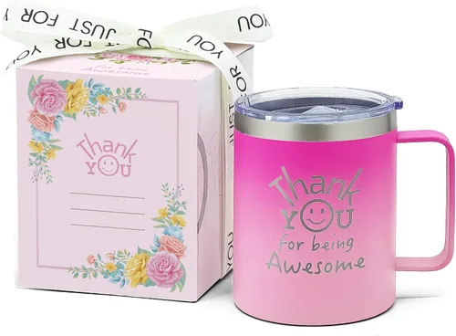 Miniatura 13 de DLOCCOLD Regalos de agradecimiento para mujeres, taza de café con texto en inglés "Thank You for Being Awome", agradecimiento a los empleados