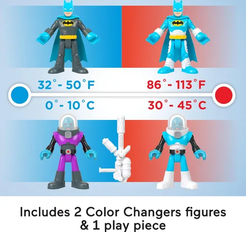 Miniatura 4 de Fisher-Price Imaginext DC Super Friends, juguetes de Batman, juego de figuras de 3 piezas con Harley Quinn que cambian de color para niños en edad