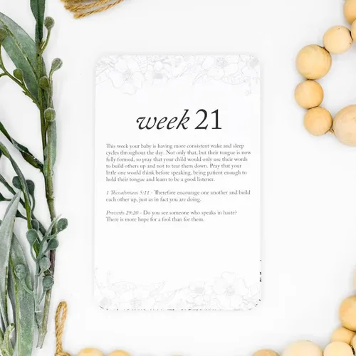 Miniatura 5 de DUNCAN & STONE PAPER CO. 20 tarjetas de oración de embarazo – Oración semanal en blanco y negro, versículo bíblico tarjetas de afirmación