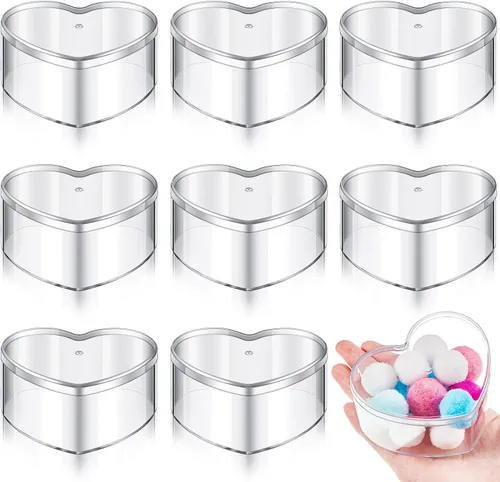 Miniatura 9 de Blulu 8 cajas de acrílico transparente con tapa, caja de almacenamiento de plástico para joyas, mini cubos para dulces y pequeñas joyas, recuerdos