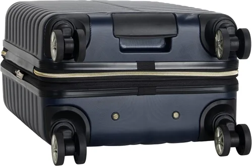 Miniatura 7 de Kenneth Cole REACTION Madison Square - Equipaje rígido expandible con estilo de Chevron para mujer, Azul marinoflor y brillo, 20-Inch Carry On