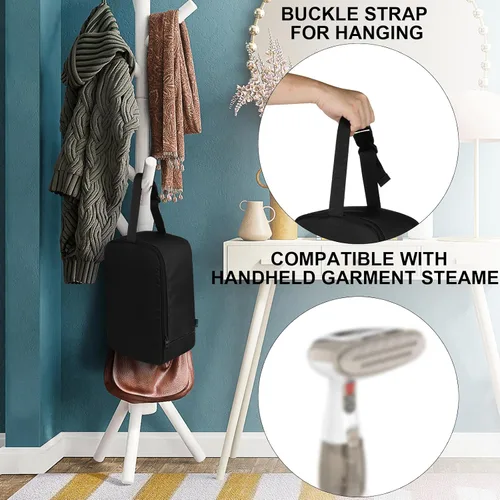 Miniatura 3 de Beautyflier Bolsa de plancha de vapor de viaje para vaporizador de ropa de mano Conair, diseño portátil de mano para vaporizador de transporte, Negro