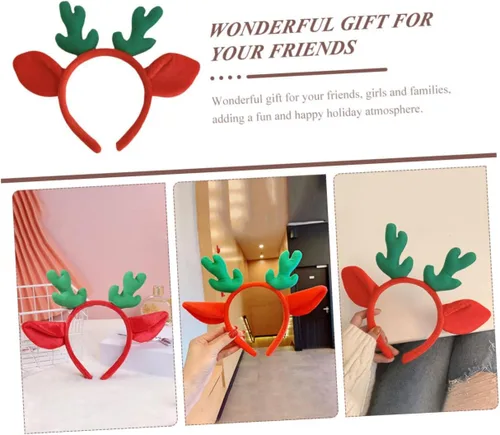 Miniatura 4 de Abaodam 5pcs Antler Headband Santa Claus Costume for Kids Christmas Elk Headband Antler Hair Hoops Disfraz De Santa Claus Para Adulto Elk Antlers
