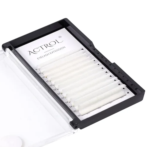 Extensiones de pestañas de colores Easy Fan de 0.354-0.630 in, mezcla de blanco, rizo D, fácil de abanear, 0.003 in, suministros de pestañas