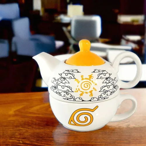 Miniatura 4 de Just Funky Naruto Shippuden Juego de 2 tazas de té con taza de té y hervidor de agua, taza de té de 15 onzas con el zorro de nueve colas "Kurama