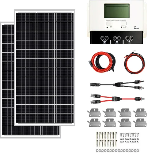 Miniatura 14 de ExpertPower Kit de energía solar de 200 W y 12 V Paneles solares mono-rígidos de 200 W, controlador de carga solar MPPT de 30 A RV, remolque