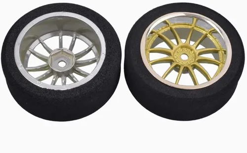 Miniatura 5 de 4 neumáticos de espuma 1/10 en carretera y llantas de rueda 9003 de 0.472 in hexagonales para HSP HPI RC Racing Car Toy, color dorado