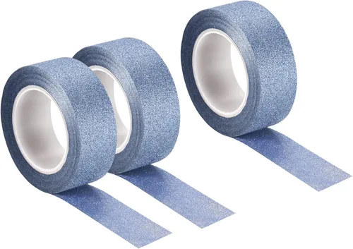Miniatura 11 de MECCANIXITY Cinta de purpurina de 0.6 pulgadas x 32.8 pies, cinta decorativa autoadhesiva para manualidades, 0.6 in x 32.8 ft, azul profundo