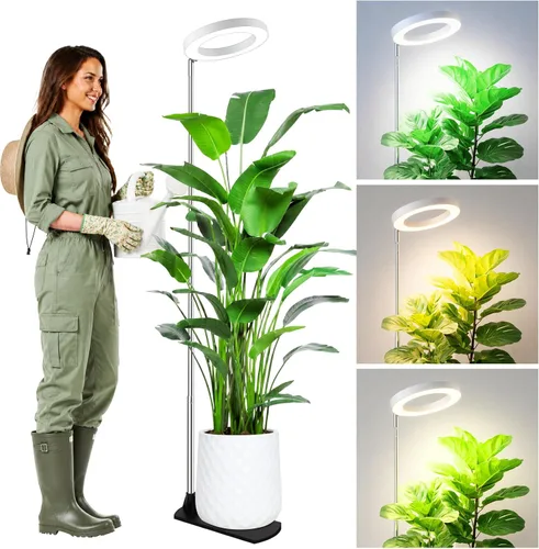 Miniatura 16 de LBW - Luces de cultivo para plantas de interior, luz de plantas de espectro completo de 144 LEDs, lámpara grande para plantas con 4 niveles Blanco