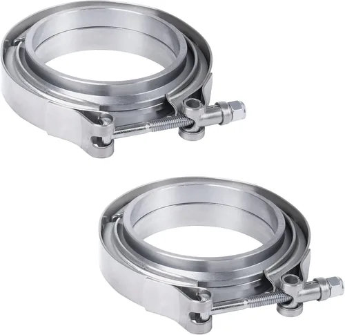 Miniatura 8 de Kit de abrazadera de brida en V de 2.25" con cresta de acero inoxidable de repuesto para tubo de escape de 2.25 pulgadas JDMSPEED
