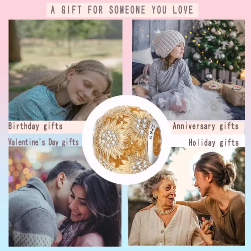 Miniatura 6 de LNQOBU Happy Life - Colgante para pulseras de abalorios, plata de ley 925 para mujer (con un espaciador de cuentas)
