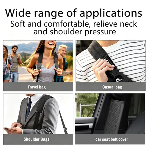 Miniatura 4 de Almohadillas para cinturón de seguridad, fundas de cuero para cinturón de seguridad, cojín de conducción más cómodo, ayuda a proteger tu cuello
