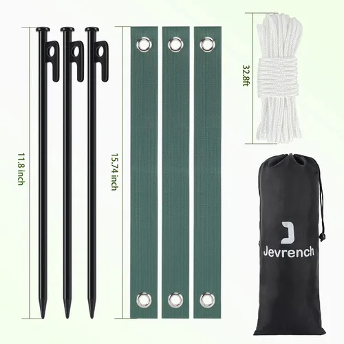 Miniatura 5 de Kits de estacas para árboles, estacas de árbol resistentes y kits de soporte para árboles jóvenes contra el mal tiempo, 3 estacas para árboles, 3