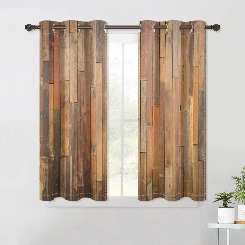 Miniatura 82 de Cortinas rústicas para ventana de puerta de granero, puerta de madera gris, puerta de garaje, tratamiento de ventana para sala de estar, dormitorio