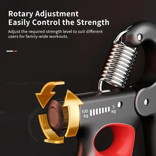 Miniatura 3 de Entrenador de fuerza de agarre, fortalecedor de agarre de mano ajustable (11.0-220.5 lbs) con contador automático, diseño ergonómico y resorte
