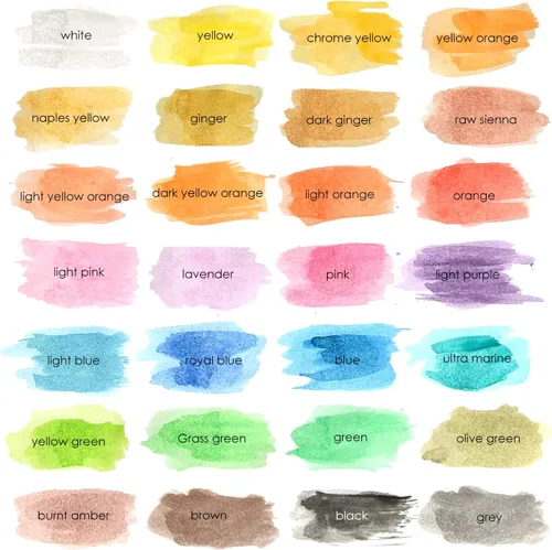 Miniatura 3 de Juego de pintura de acuarela, 28 colores de pintura de acuarela lavable, incluye paleta de acuarela y 1 pincel. Gran acuarela para niños