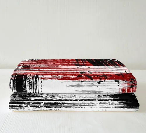 Miniatura 4 de Manfei Manta abstracta moderna de arte abstracto para decoración de habitación de niños y niños, estilo grunge, color rojo, negro, gris, para sofá