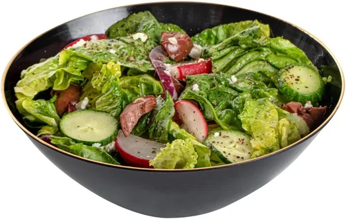 Miniatura 9 de Restaurantware -Moderna - Cuencos de plástico de 6 onzas, 20 cuencos de ensalada desechables duraderos - Con borde dorado, resistente, cuenco