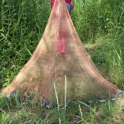 Miniatura 4 de Redes de pesca, líneas de neumáticos, hecha a mano, red de tiro para agua salada, ideal para pesca de 4 pies a 12 pies (radio), red de fundición