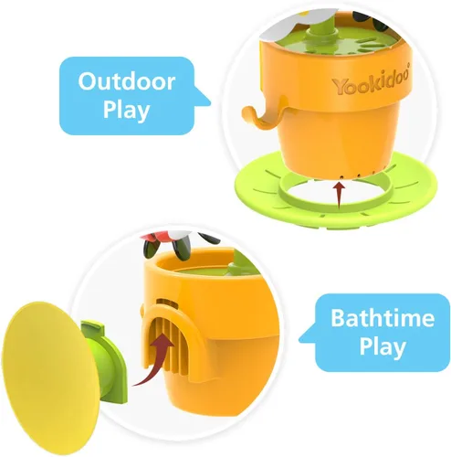 Miniatura 2 de Yookidoo Juguete de Baño con Regadera para Bebé (Edades 1-3) - Mariposa Giratoria y Pájaro Inclinable con 3 Piezas en Movimiento (Sin Moho) - Se
