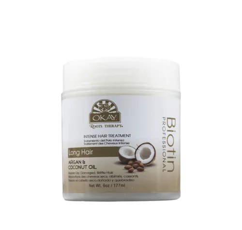Okay Roots Therapy Biotina Argán Coco Tratamiento Intenso Profesional para el cabello, 6 onzas